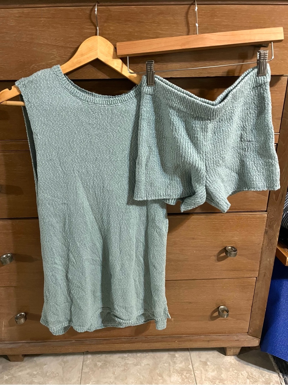 Free people blue beachy knit set